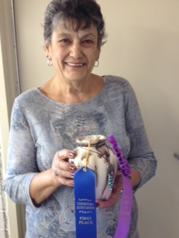 Loretta Pajak: Horse hair vase-First place ribbon and a best of category