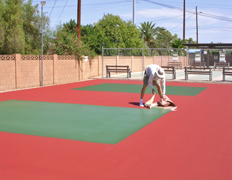 Applying the court green