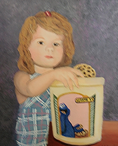 “Ameya with Cookie Jar” by Vivian Ward-Golletz  2nd Place - Advanced Portrait