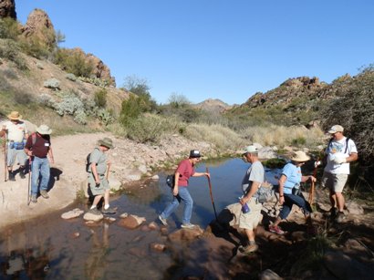 Hikers Crossing First Water