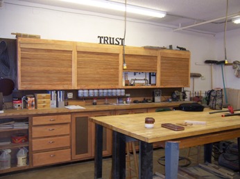 Cabinets in the woodshop